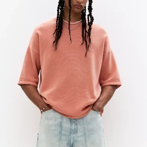 Oversize short sleeve knit top