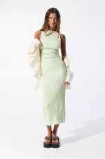 Creased-effect midi dress