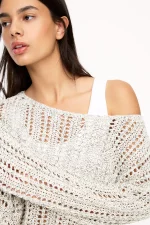 Open knit cropped sweater - Image 3